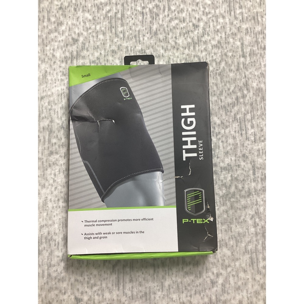 P-TEX Thigh Sleeve Thermal Compression Support Black Small P-TEX0100‎